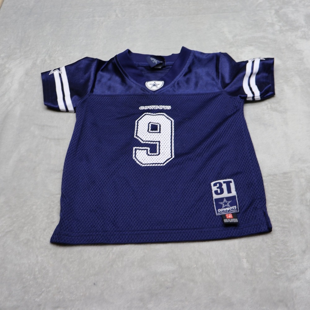 Dallas Cowboys Shirt Kids 3T NFL Players Blue Tony Romo#9 Football Mesh Jersey